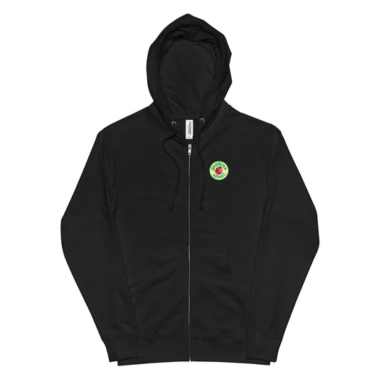 Unisex fleece zip up hoodie